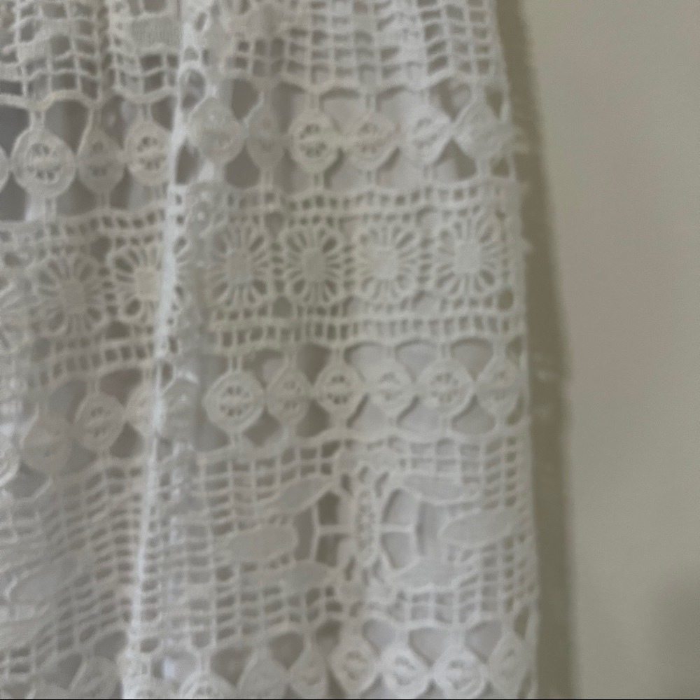 Lane Bryant Crochet Overlay White Cotton Midi Skirt NWT-22 - Picture 6 of 8